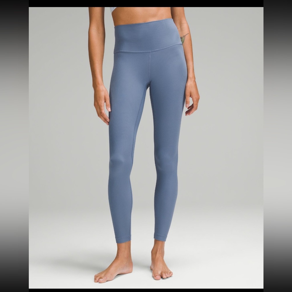 Lululemon Align Ribbed High Rise Pant 28” Size 0 Oasis Blue